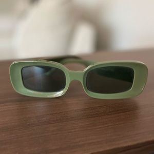 Rectangular green sunglasses